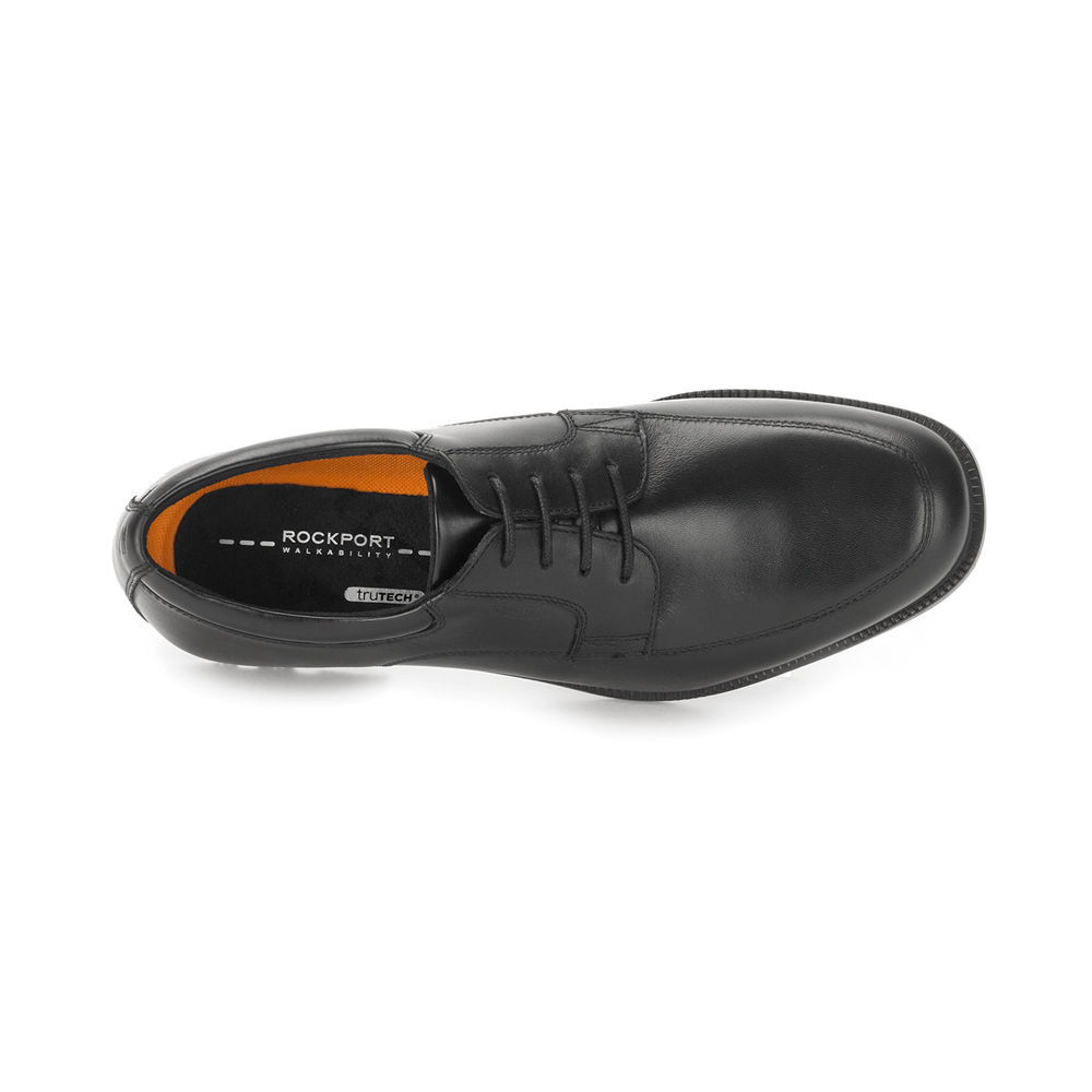 Rockport Singapore Mens Dress Shoes - Essential Details Waterproof Apron Toe Black - DY6758413